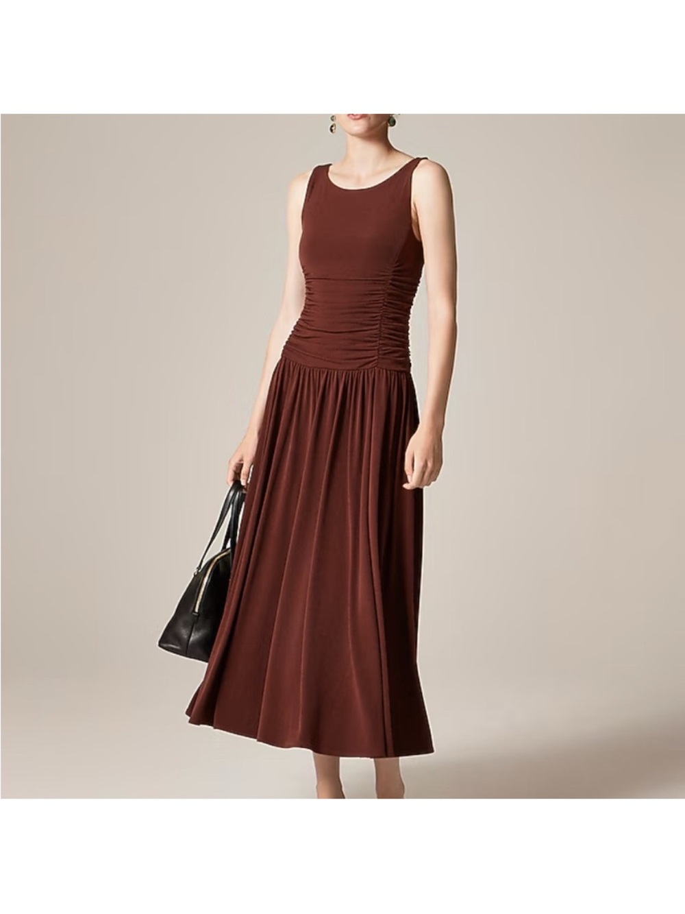 NWT J Crew Drop-waist boatneck dress in matte jersey